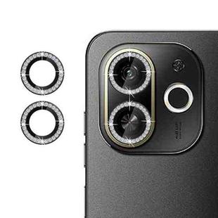 For Tecno Pop 9 Klebol Individual Camera Lens Diamond Ring Protector(Black)
