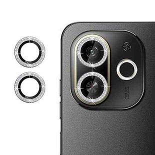 For Tecno Pop 9 Klebol Individual Camera Lens Diamond Ring Protector(Silver)