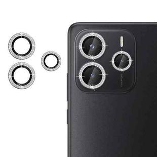 For Redmi Note 14 5G Klebol Individual Camera Lens Diamond Ring Protector(Silver)