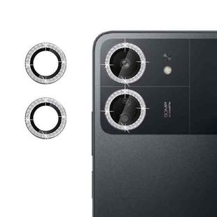 For Xiaomi Poco C65 Klebol Individual Camera Lens Diamond Ring Protector(Silver)