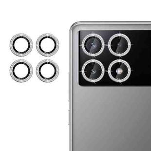 For Xiaomi Poco X6 Pro Klebol Individual Camera Lens Diamond Ring Protector(Silver)