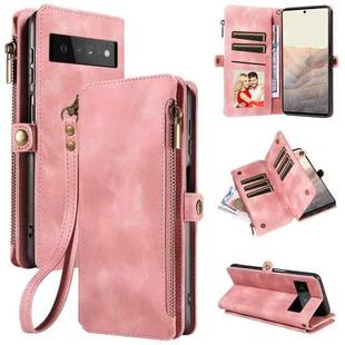 For Google Pixel 6 Pro Fantasy Multifunctional Zipper Wallet Leather Phone Case(Pink)