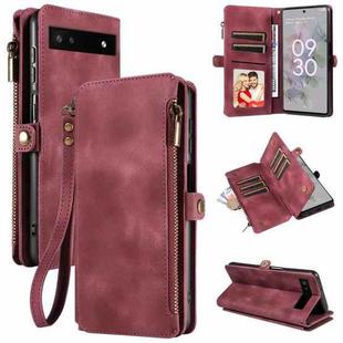 For Google Pixel 6a Fantasy Multifunctional Zipper Wallet Leather Phone Case(Purple)