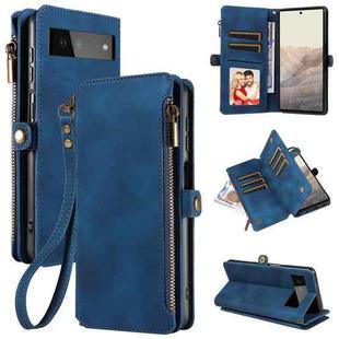 For Google Pixel 7 Fantasy Multifunctional Zipper Wallet Leather Phone Case(Blue)