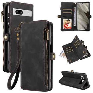 For Google Pixel 7a Fantasy Multifunctional Zipper Wallet Leather Phone Case(Black)