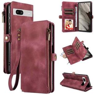 For Google Pixel 7a Fantasy Multifunctional Zipper Wallet Leather Phone Case(Purple)