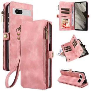 For Google Pixel 7a Fantasy Multifunctional Zipper Wallet Leather Phone Case(Pink)