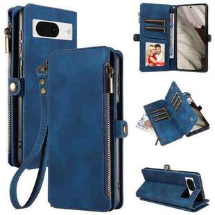 For Google Pixel 8 Fantasy Multifunctional Zipper Wallet Leather Phone Case(Blue)