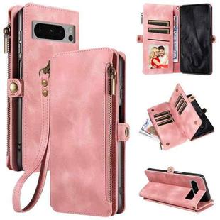 For Google Pixel 8 Pro Fantasy Multifunctional Zipper Wallet Leather Phone Case(Pink)