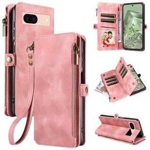For Google Pixel 8a Fantasy Multifunctional Zipper Wallet Leather Phone Case(Pink)