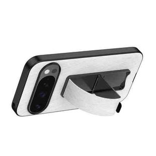 For Google Pixel 10 / 10 Pro Electroplating Wristband Holder Brushed Texture Phone Case(White)