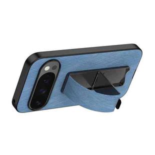 For Google Pixel 10 / 10 Pro Electroplating Wristband Holder Brushed Texture Phone Case(Blue)