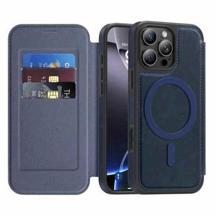 For iPhone 16 Pro Linton MagSafe Leather Phone Case(Blue)