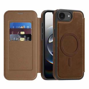 For iPhone 16e Linton MagSafe Leather Phone Case(Coffee)