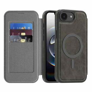 For iPhone 16e Linton MagSafe Leather Phone Case(Grey)