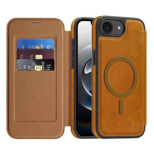 For iPhone 16e Linton MagSafe Leather Phone Case(Brown)