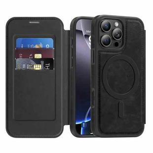 For iPhone 13 Pro Linton MagSafe Leather Phone Case(Black)