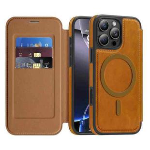 For iPhone 13 Pro Linton MagSafe Leather Phone Case(Brown)