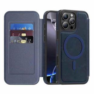 For iPhone 14 Pro Max Linton MagSafe Leather Phone Case(Blue)