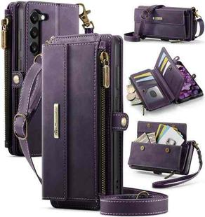 For Samsung Galaxy S23+ 5G CaseMe C39 RFID Blocking Zipper Wallet Leather Phone Case with Crossbody Strap(Purple)