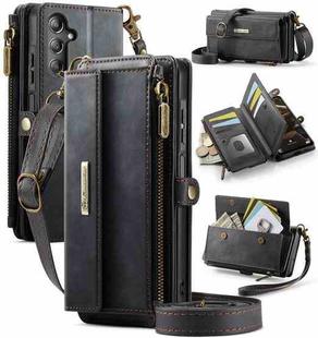 For Samsung Galaxy A16 4G CaseMe C39 RFID Blocking Zipper Wallet Leather Phone Case with Crossbody Strap(Black)
