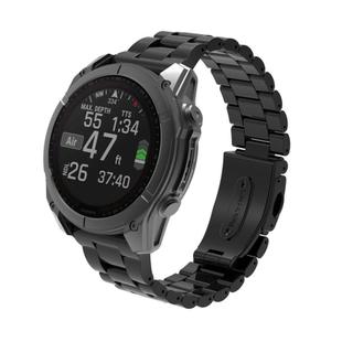 For Gamin 22mm Three Beads Plastic Quick Release Watch Band(Black)