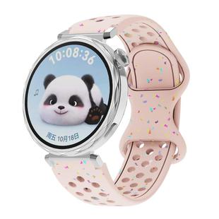 18mm Eco-Friendly Granular Colorful Dots Silicone Watch Band(Light Pink)