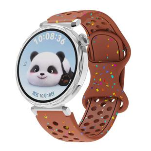 18mm Eco-Friendly Granular Colorful Dots Silicone Watch Band(Brown)