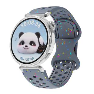 18mm Eco-Friendly Granular Colorful Dots Silicone Watch Band(Blue Gray)