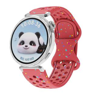 18mm Eco-Friendly Granular Colorful Dots Silicone Watch Band(Red)