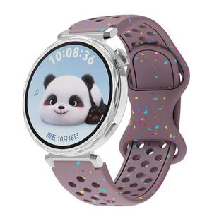 18mm Eco-Friendly Granular Colorful Dots Silicone Watch Band(Smoke Purple)