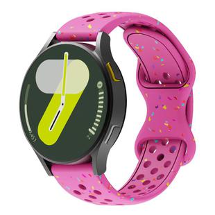 20mm Eco-Friendly Granular Colorful Dots Silicone Watch Band(Dark Pink)