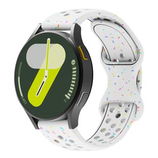 20mm Eco-Friendly Granular Colorful Dots Silicone Watch Band(White)