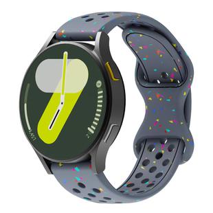20mm Eco-Friendly Granular Colorful Dots Silicone Watch Band(Blue Gray)