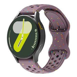 20mm Eco-Friendly Granular Colorful Dots Silicone Watch Band(Smoke Purple)
