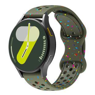 20mm Eco-Friendly Granular Colorful Dots Silicone Watch Band(Army Green)