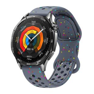 22mm Eco-Friendly Granular Colorful Dots Silicone Watch Band(Blue Gray)