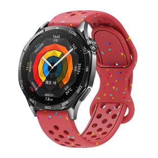 22mm Eco-Friendly Granular Colorful Dots Silicone Watch Band(Red)
