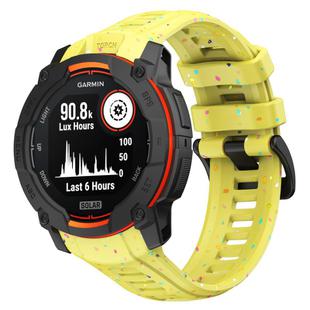 For Garmin Instinct 3 AMOLED / Solar 45mm Eco-Friendly Granular Colorful Dots Silicone Watch Band(Yellow)