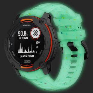 For Garmin Instinct 3 AMOLED / Solar 45mm Eco-Friendly Granular Colorful Dots Silicone Watch Band(Transparent Luminous)