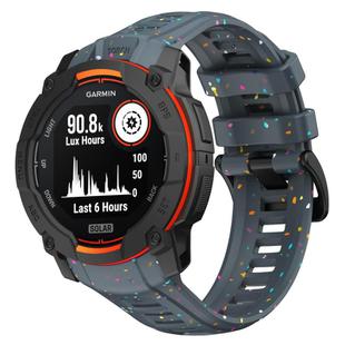 For Garmin Instinct 3 AMOLED / Solar 50mm Eco-Friendly Granular Colorful Dots Silicone Watch Band(Blue)