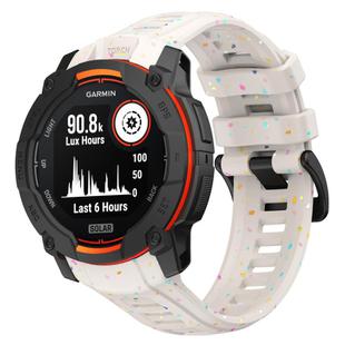 For Garmin Instinct 3 AMOLED / Solar 50mm Eco-Friendly Granular Colorful Dots Silicone Watch Band(White)