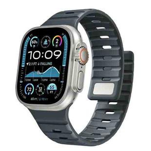 For Apple Watch 42mm / 41mm / 40mm / 38mm Norman Magnetic Silicone Watch Band(Midnight Color)