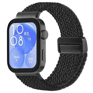 For Huawei Watch Fit 4 / Fit4 Pro / Fit3 Magnetic Buckle Loop Braid Watch Band(Black)