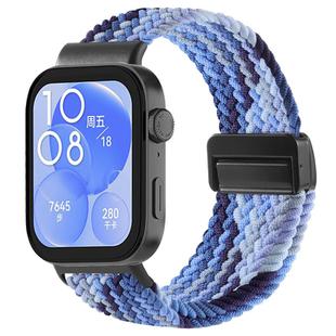 For Huawei Watch Fit 4 / Fit4 Pro / Fit3 Magnetic Buckle Loop Braid Watch Band(Ocean Blue)