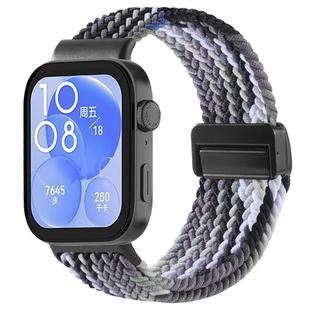 For Huawei Watch Fit 4 / Fit4 Pro / Fit3 Magnetic Buckle Loop Braid Watch Band(Dark Chocolate)
