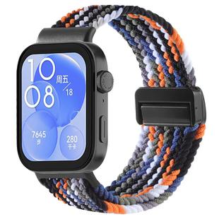 For Huawei Watch Fit 4 / Fit4 Pro / Fit3 Magnetic Buckle Loop Braid Watch Band(Denim Colorful)