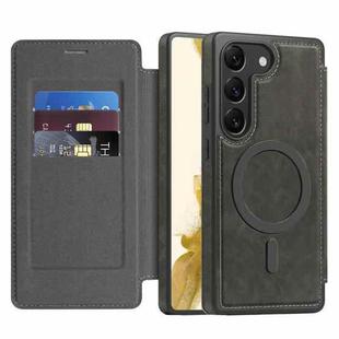 For Samsung Galaxy S22 5G Linton MagSafe Leather Phone Case(Grey)