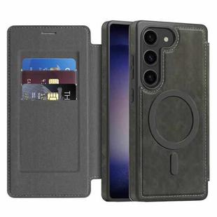 For Samsung Galaxy S23 5G Linton MagSafe Leather Phone Case(Grey)