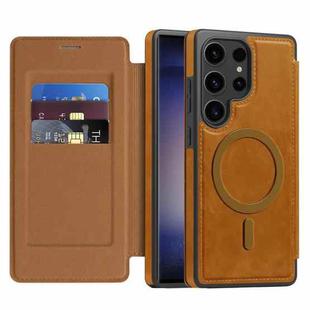 For Samsung Galaxy S23 Ultra 5G Linton MagSafe Leather Phone Case(Brown)